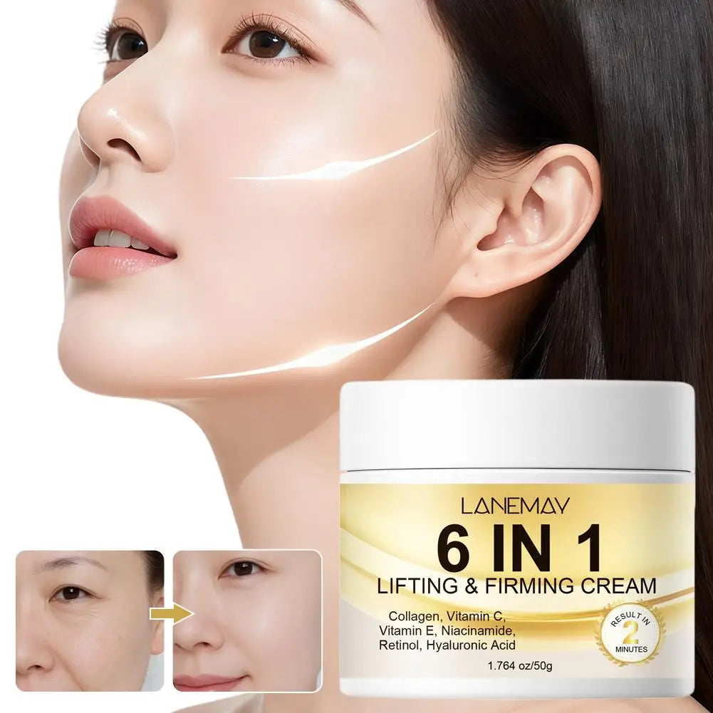 6 In 1 Collagen Face Cream Retinol Vitamin C Lifting Firming Facial Moisturizer Dark Spot Remover Whitening Brightening Skin Car Oasis Select