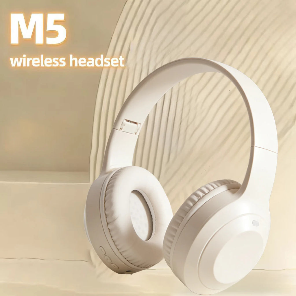 M5 Wireless Bluetooth Headphones HiFi Stereo Over‑Ear Foldable Headset with Mic Support TF Card & AUX Oasis Select