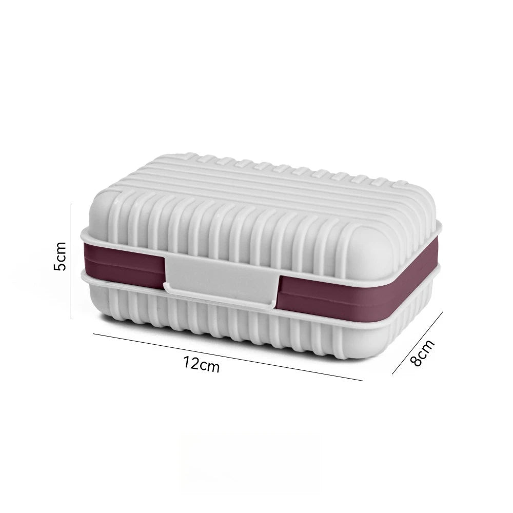 Portable Travel Soap Box Leakproof Lidded Holder for Bathroom and Outdoor Daily Use Bathroom Home Organization Oasis Select White