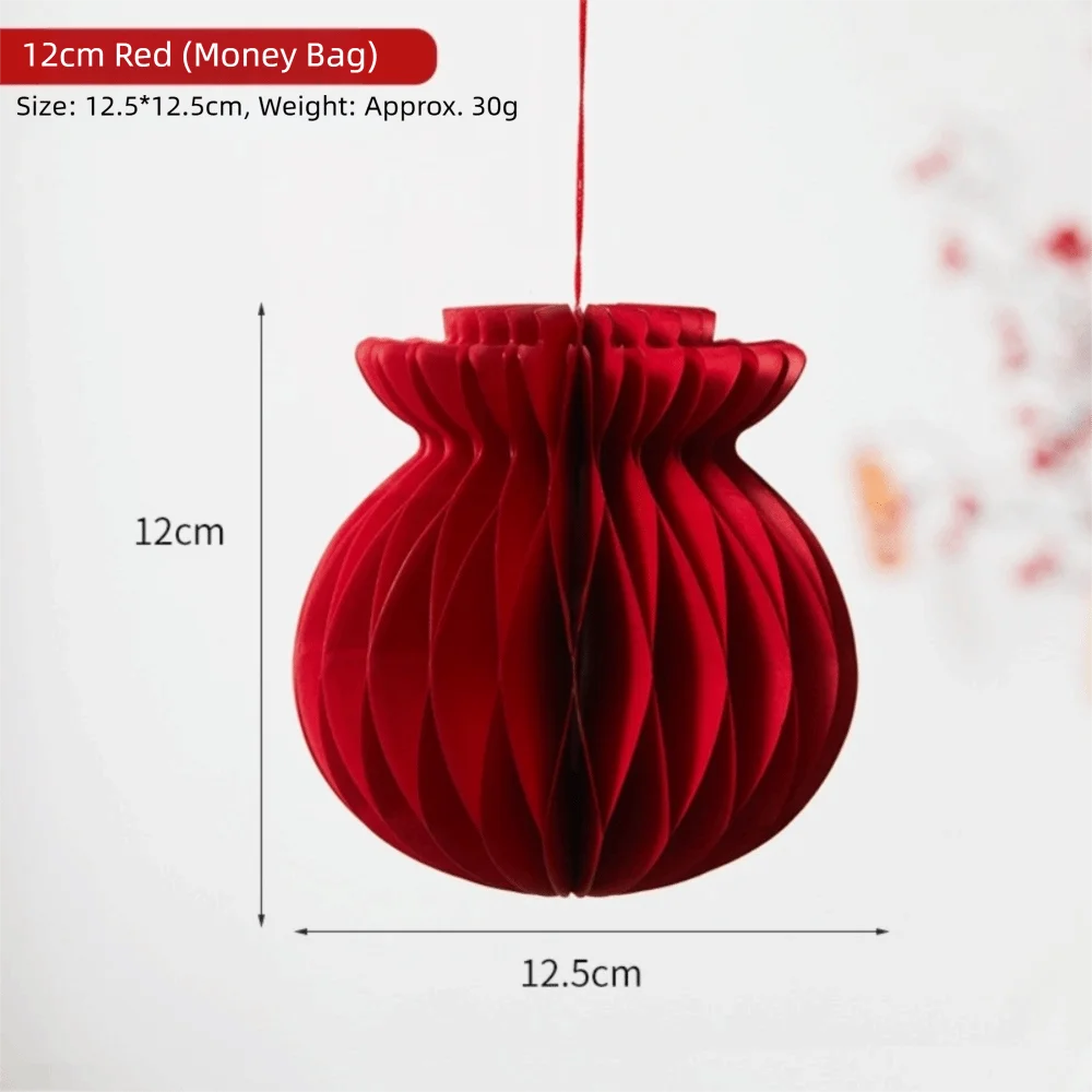 Red Honeycomb Paper Hanging Decoration with Tassel | New Year