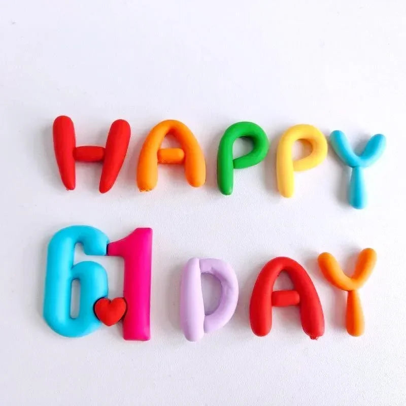 Cake Topper, English Letters Happy Birthday Cake Topper, Ins Colorful Letters Rainbow for Kids 1st Birthday Party Supplies Oasis Select LY