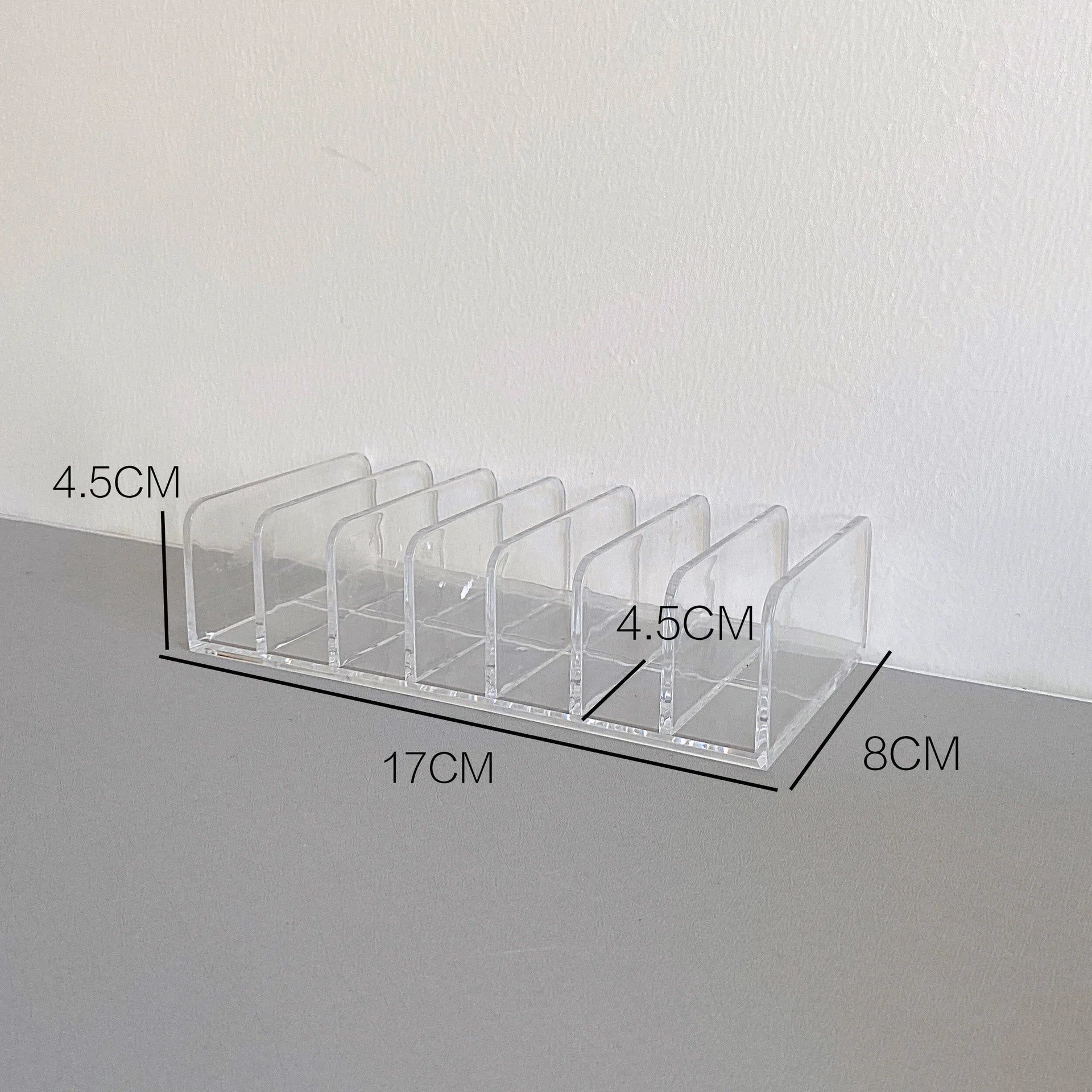 1pc Plastic Transparent 7-Slot Cosmetic Organizer Multi-Functional Makeup Holder Home Office Bathroom Dressing Table Sorting Box Oasis Select S