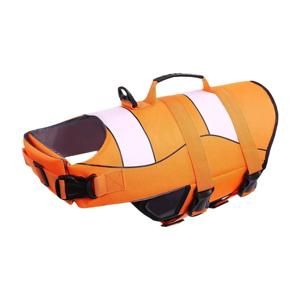 Reflective Dog Life Jacket Superior Buoyancy Adjustable Pet Life Preserver Breathable with Handle Safety Vests Summer Swimming Oasis Select Orange XS
