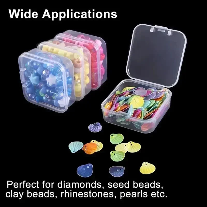 Transparent Plastic Box, Packaging Box, Female Jewelry Portable Handheld Diy Handmade Material Desktop Storage Set Box Oasis Select