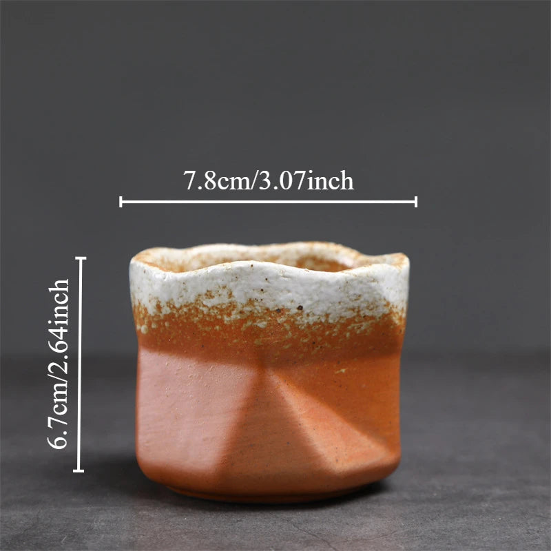 Kiln Turned Coffee Cup Kiln Turned Small Cup Kung Fu Tea Bowl Retro Ceramic Tea Cup Hot Sale Stoneware Master Cup Oasis Select red brown 170ml