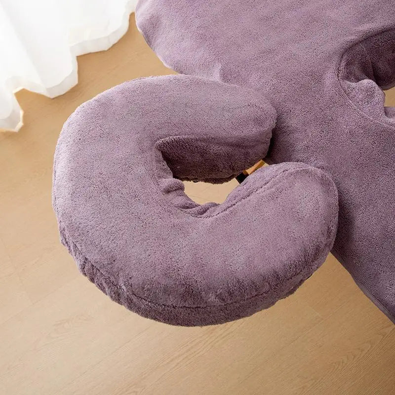 U-Shaped Facial Pillow Cover Microfiber Face Cradle Covers Large Size Soft And Reusable Massage Headrest Cover Beauty Supplies Oasis Select Gray purple