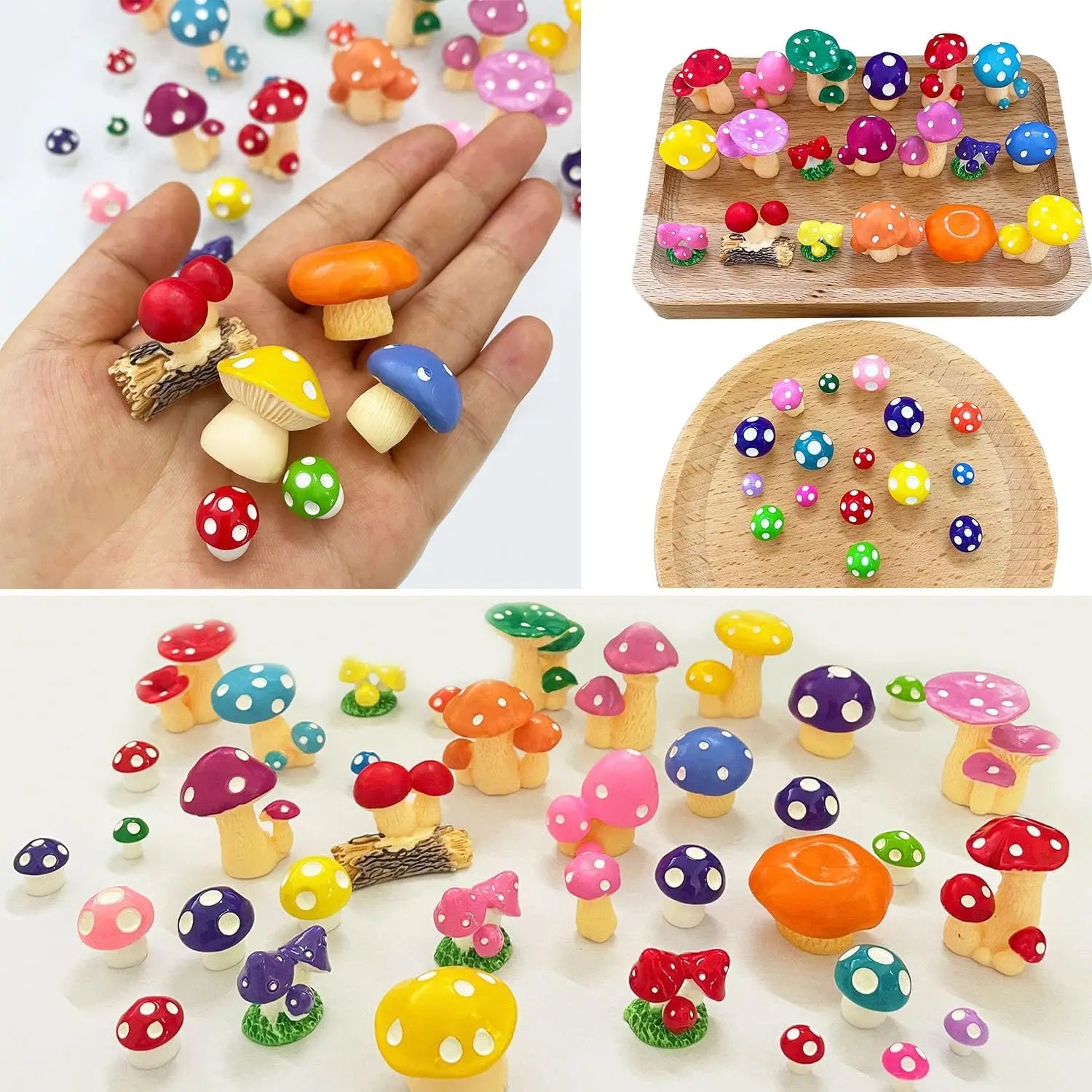 Mini Resin Moss Micro Landscape Decor Outdoor Fairy Miniature Garden Mushroom House Ornaments Handicraft Flower Pot Accessories Oasis Select
