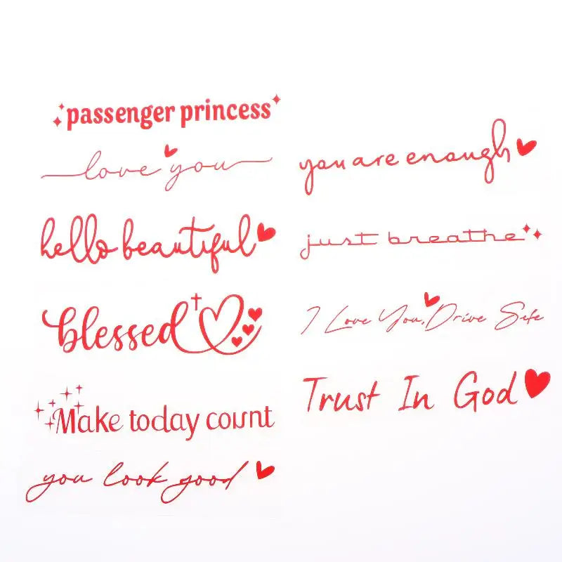 10PCS Religious Text Trust In Car Stickers Waterproof For Motorcycle Rearview Mirrors Auto Rearview Mirrors Oasis Select Red