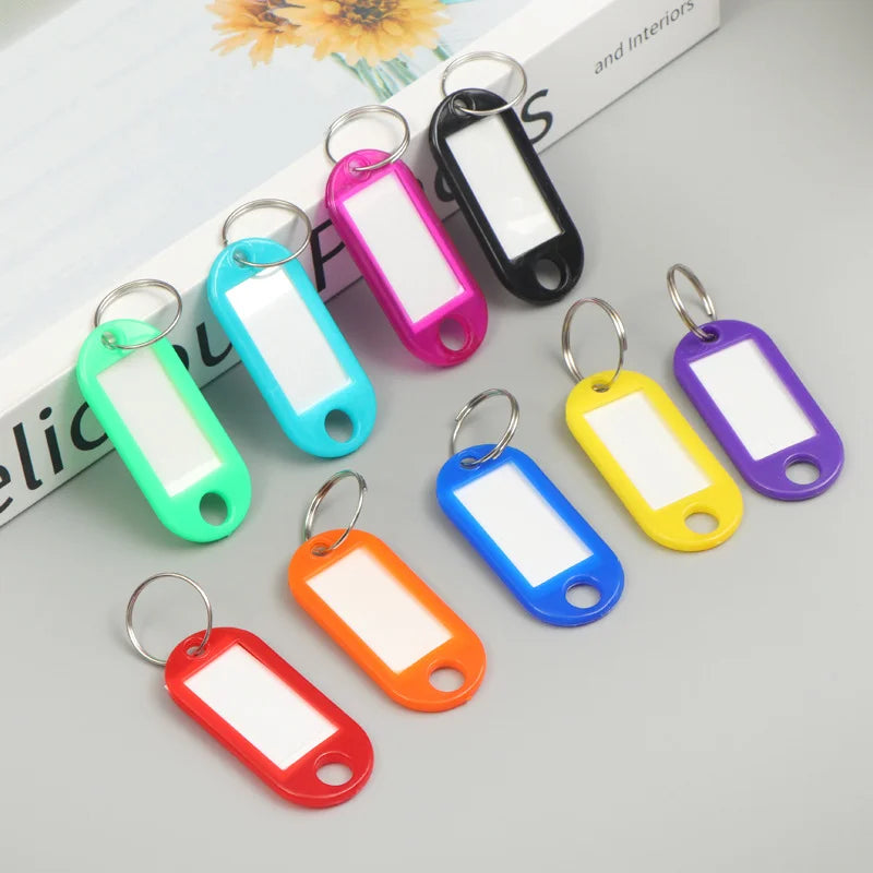 50pcs Colorful Plastic Tags Hotel Number Classification Card Key Tags Label Name Baggage Tag ID Name Tags With Split Ring Oasis Select