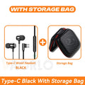 Digital Chip Wired Earphone 3.5mm AUX/Type C 9D HIFI Heavy Bass In-Ear Game Headsets For Samsung Huawei Xiaomi OPPO iPad PC MP3 Oasis Select TypeC Black With Bag