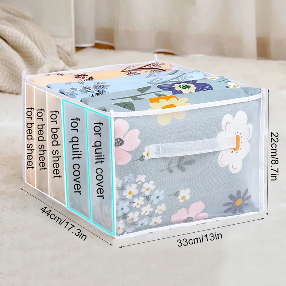 45L 5-Grid Foldable Bedding & Linen Storage Organizer Box Bedding Storage Organizer Oasis Select