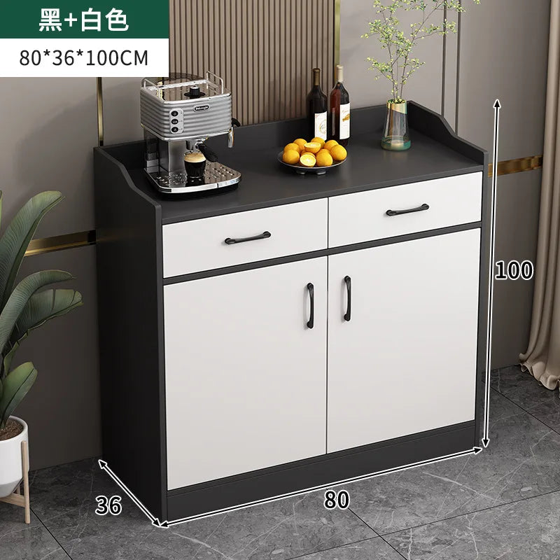 Multi-functional Household GoodsSide Cabinet, Kitchen Against The Wall, Large Capacity Storage Rack, Floor-to-ceiling Locker Oasis Select Black 2-2