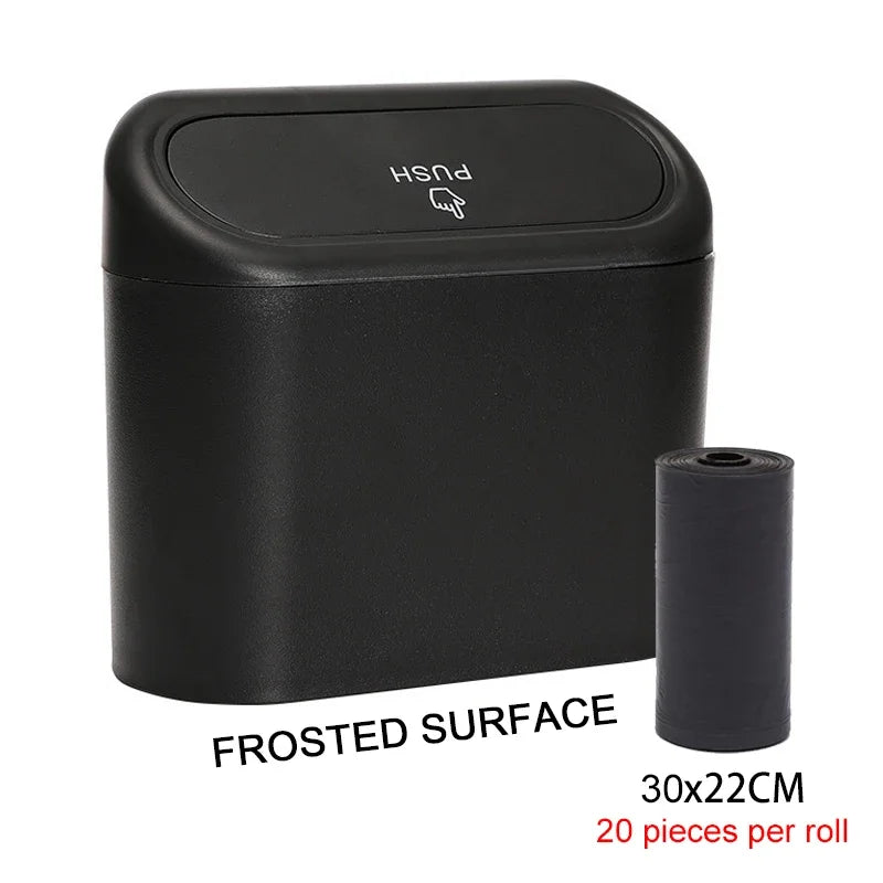 Car Trash Can with Lid Hanging Dustbin Garbage Box Car Interior Storage Case Trash Door Seat Clip Stand Holder Car Accessories Oasis Select A 1rolls
