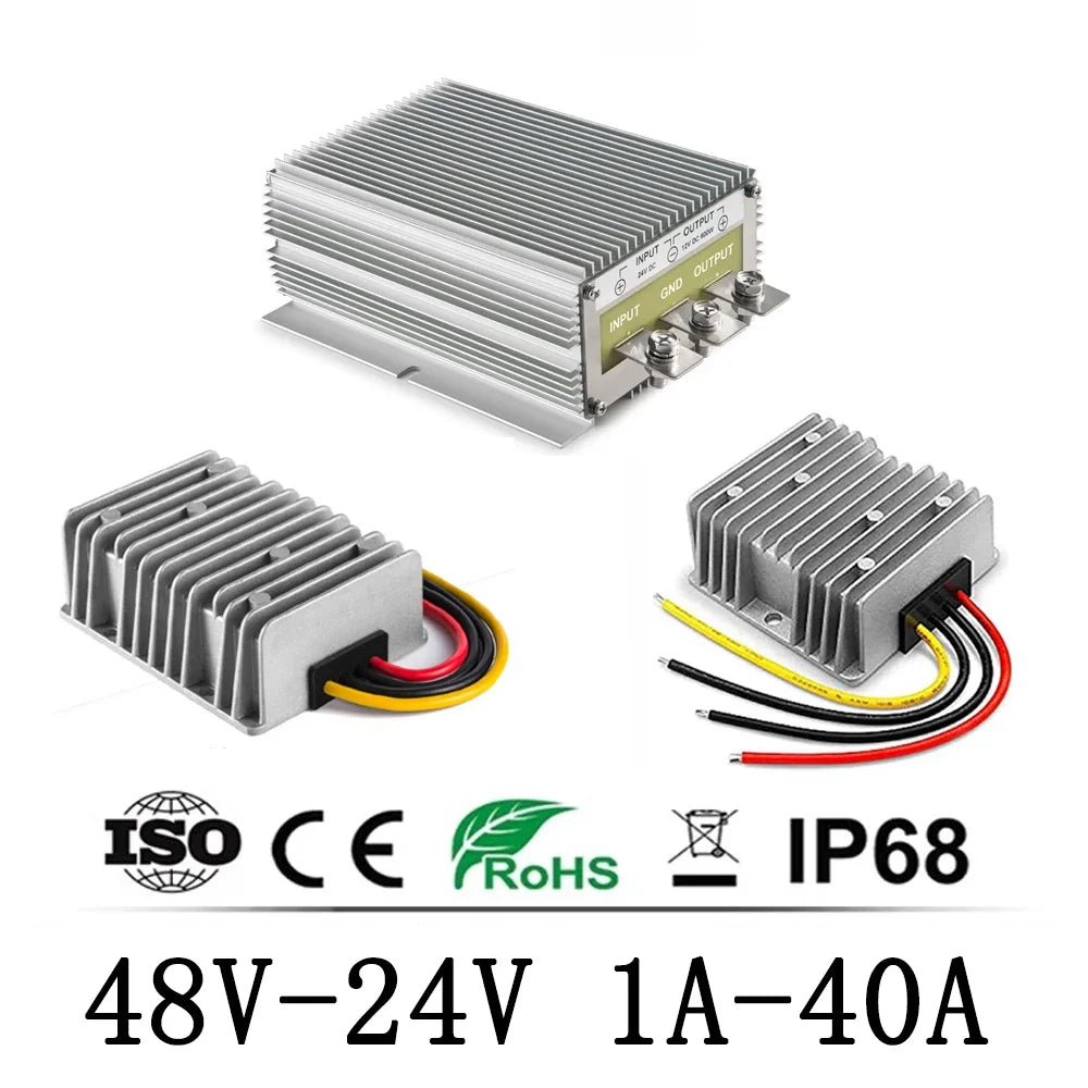 48 Volt to 24 Volt 48V to 24V 1A-40A Switching Power Converter Step Down DC to DC Transformer Buck Regulator Truck Voltage Oasis Select