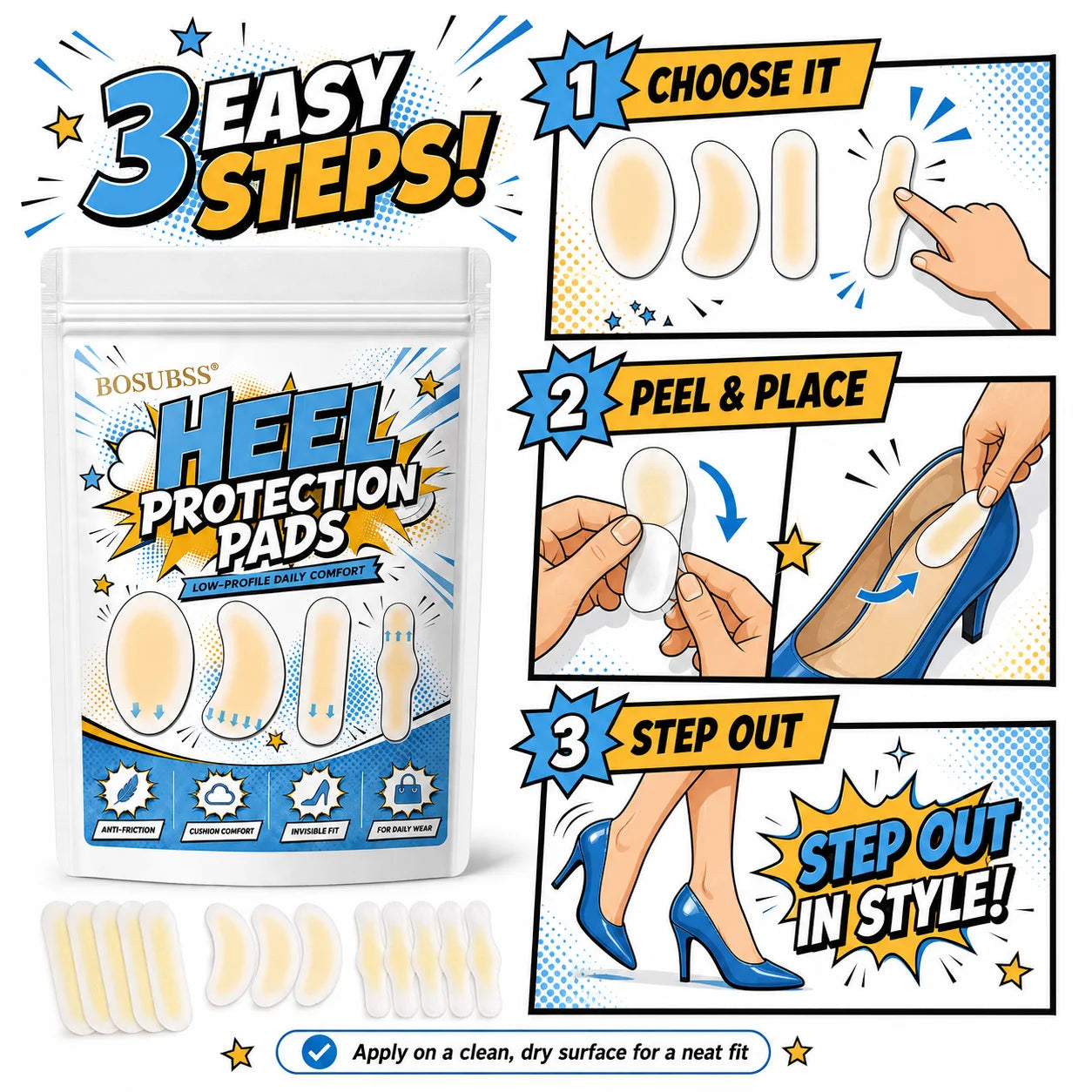Soft Heel Protection Pads — Stop the Rub, Walk in All-Day Comfort 4/8pcs. Oasis Select