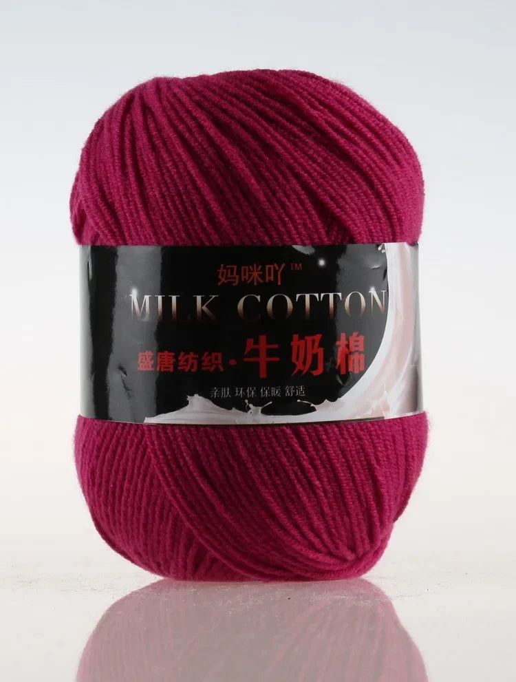 DIY Three Strands Graded Section Dyed Wool Medium Fine Cotton Thread Hand Crochet Doll Milk Cotton Thread Crochet Yarn Oasis Select Plum purple