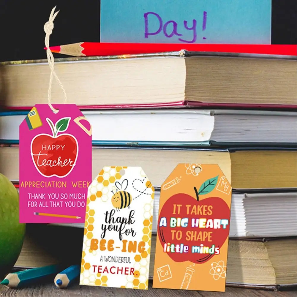 60pcs Teacher Appreciation Gift Tags | Hanging Cards & Cupcake Tags