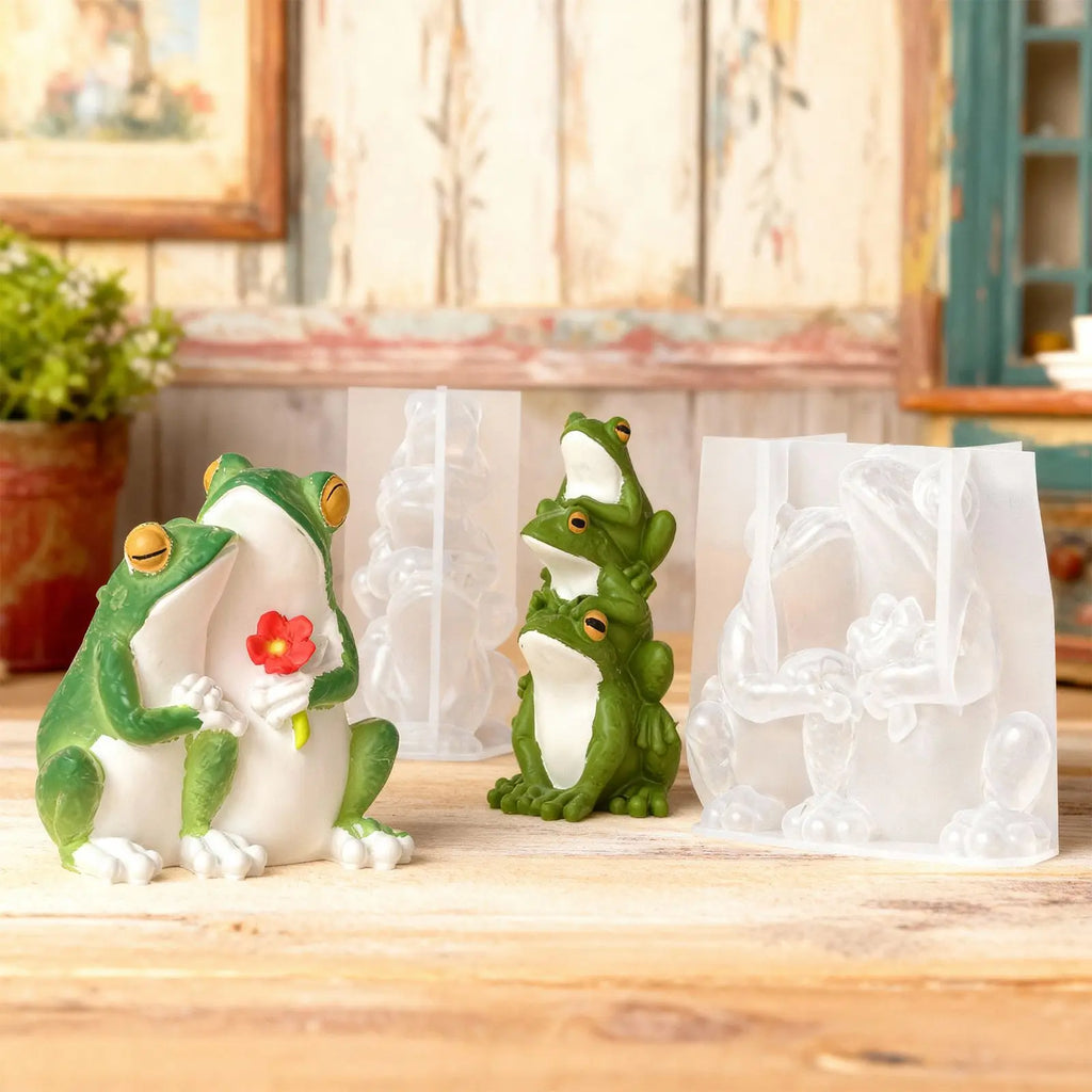 Easter Candle Silicone Mold Stacked Three Frogs And Two Frogs Candle Ornaments Plaster Mold Oasis Select