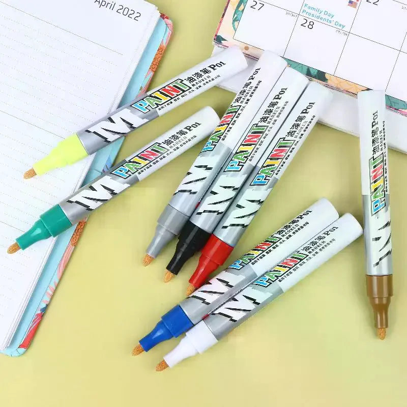 1Pcs Waterproof Marker Paint Pen Vehicle Touch-Up Paint Tyre Oily Markers Quick Drying Signature Pen Stationery Supplies Oasis Select