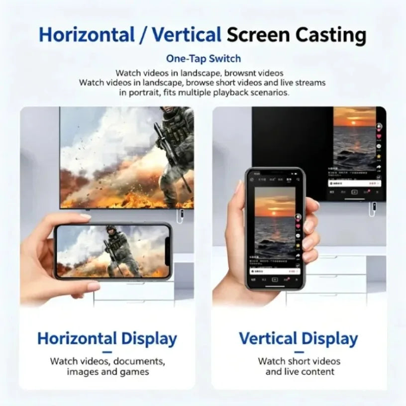5G Screen Mirroring Adapter For iOS and Android HDMI-compatible Receiver For Pantalla TV Stick Miracast Oasis Select