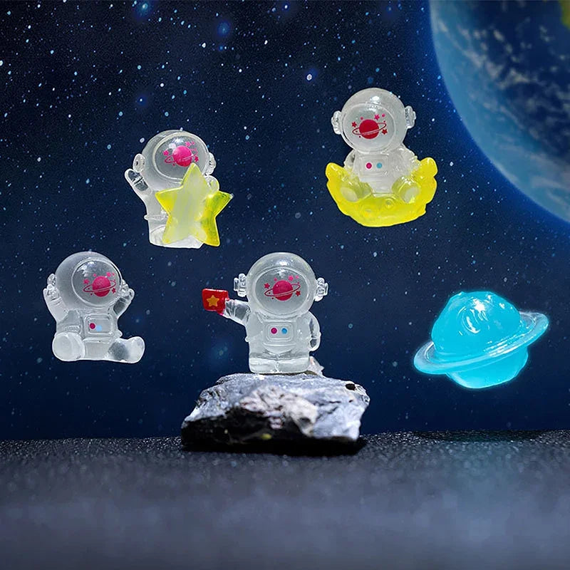 Cartoon Luminous Astronaut Ornament Mini Glow Animal Ornaments Micro Garden Landscape DIY Car Ornaments Decorations Toys Oasis Select