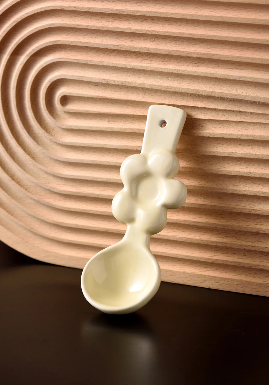 Ceramic Flower Spoon Coffee Spoon Milk Dessert Spoon Long Handle Soup Spoon Internet Celebrity High-Value Kitchen Tablewear Oasis Select Cream