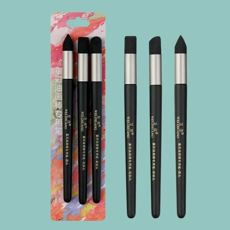2/3Pcs Non-shedding Soft Sponge Mixing Stumps Multi Shape Tips Oil Pastel Smudge Pen for Art Exam Creation Use Oasis Select A3