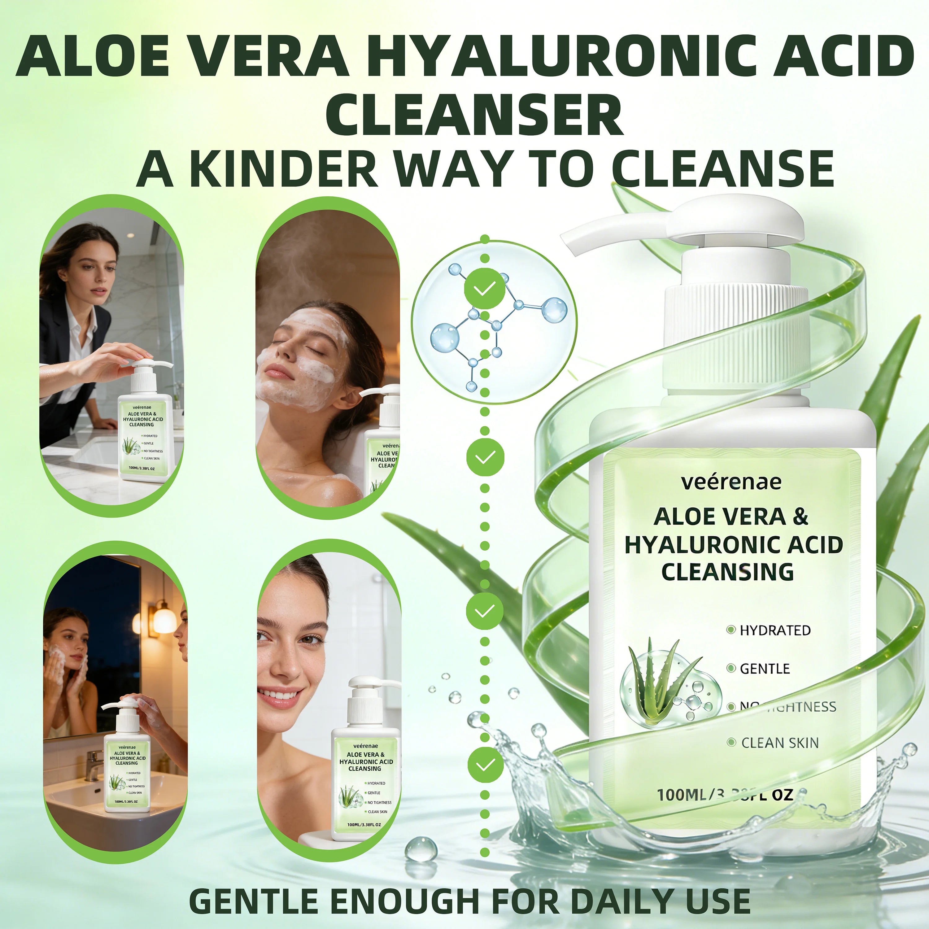 Aloe Vera & Hyaluronic Acid Face Wash | All Skin Types