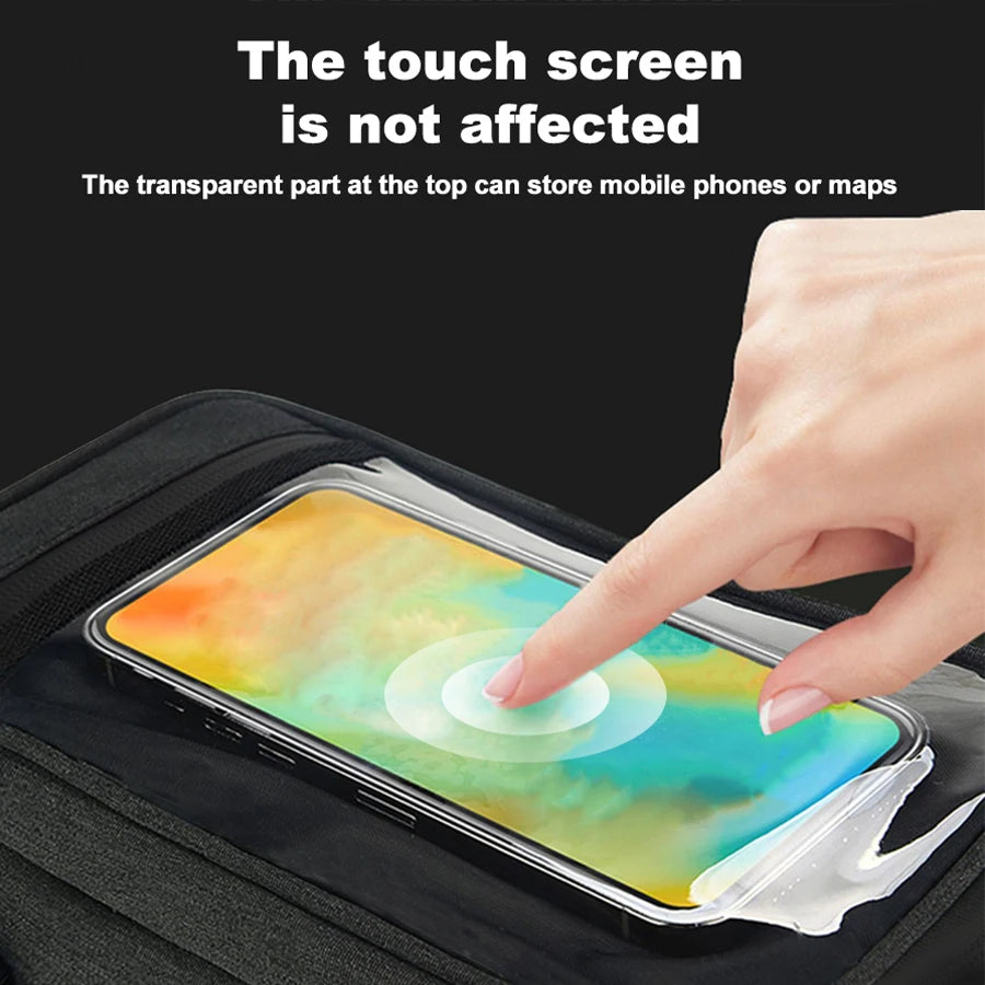PHMAX Bicycle Chartered Front Bag, Large Capacity Waterproof Fresh Bag, Touch Screen Cycling Phone Bag Messenger Bag Oasis Select