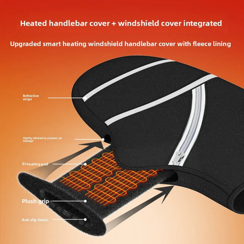Winter Warm Motorcycle Gloves Electric Heated Handlebar Mittens Battery Powered Heated Muffs for Handle Protection Car Gloves Oasis Select