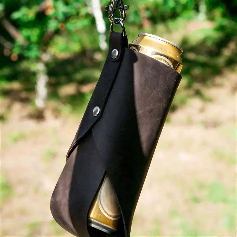 NEW PU Leather Beer Bottle Waist Portable Beer Belt Bag Handy Wine Bottles Beverage Can Holder Outdoor Drink Can Holder Oasis Select