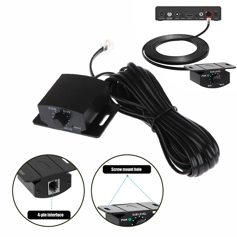 Hot Sale 1Pcs Car Sound Simple Connection Amplifier Volumes Adjust Knob Set With Long Cable General Remote Bass Controller Oasis Select