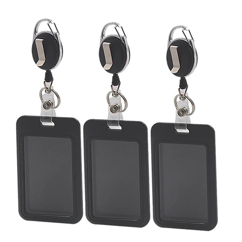 Retractable Slide Cover ID Card Holder & Badge Sleeve