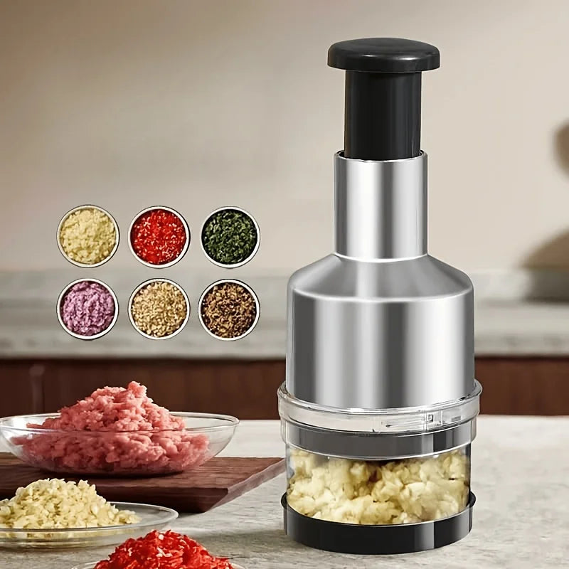 1pc Garlic Press & Crusher, 410 Stainless Steel Masher with Plastic Electroplated Handle, Kitchen Tool for Garlic Ginger Chili Oasis Select