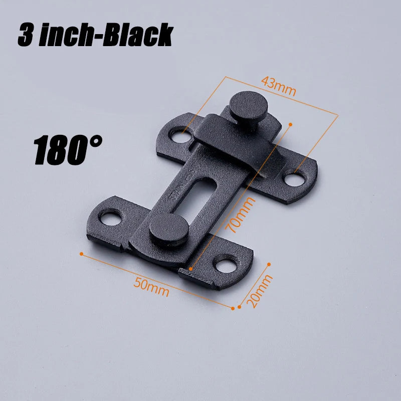 Sliding Barn Door Latch Sliding Right Angle Door Latch Door Bolt Wine Cooler Closet Window Door Latch Plug Baby Safety Latch Oasis Select 3inch-Black 180 3PCS