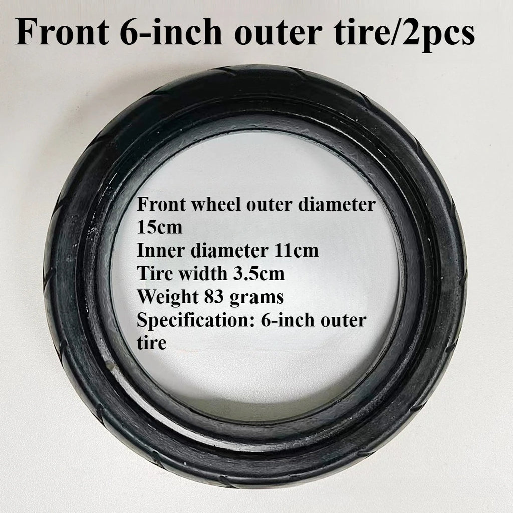 Front Wheel Tire For Vista Series Pushchair PU Tyre Tubless Baby Buggy Outer Cover Bebe Pram Repalce Accessories Oasis Select Front 2pcs