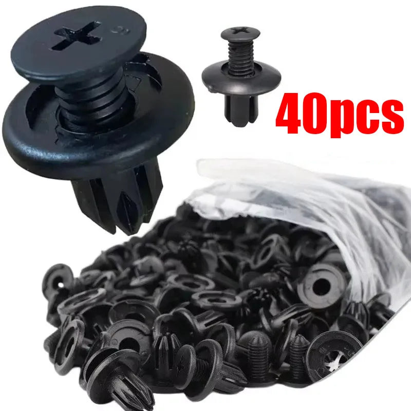 20/40/60/80/120Pcs Universal Car Buckle Set Fastener Rivet Clamping Fastener Buckle Car Accessory Abs Material Fixed Screw Oasis Select 40pcs
