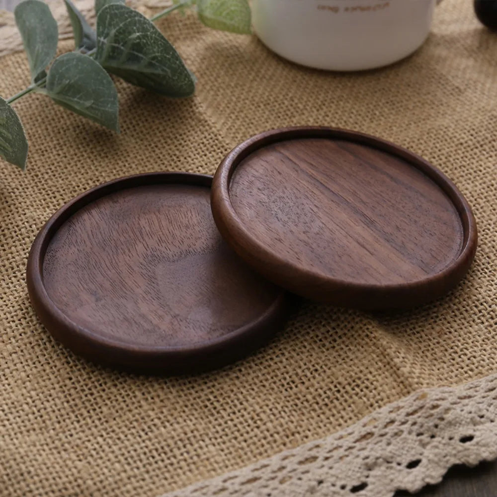 Wood Bamboo Coasters | Heat-Resistant Tea & Coffee Cup Mats