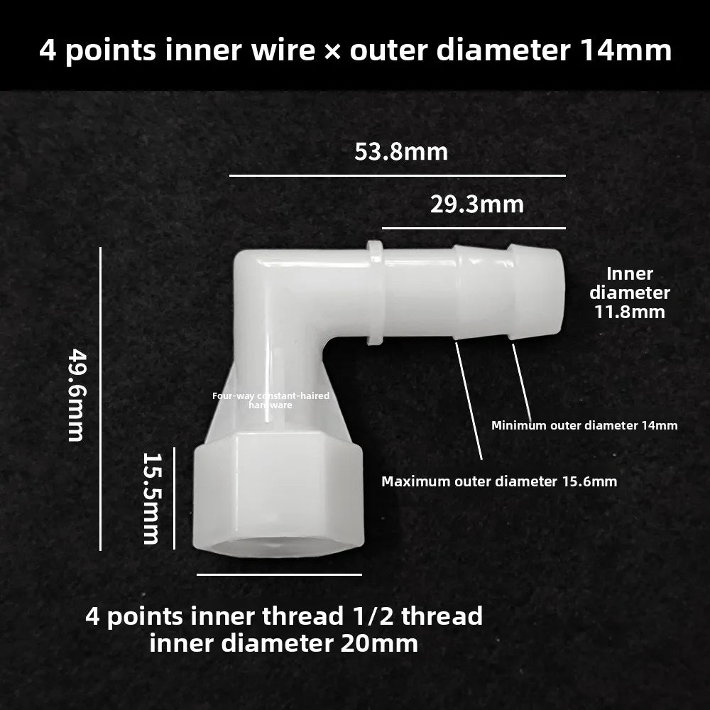 4~20mm PP Elbow Connectors Aquarium Tank Fittings Air Pump Aerator Pagoda Joint Garden Irrigation Medical Hose Joints Oasis Select 14mm 10 PCS