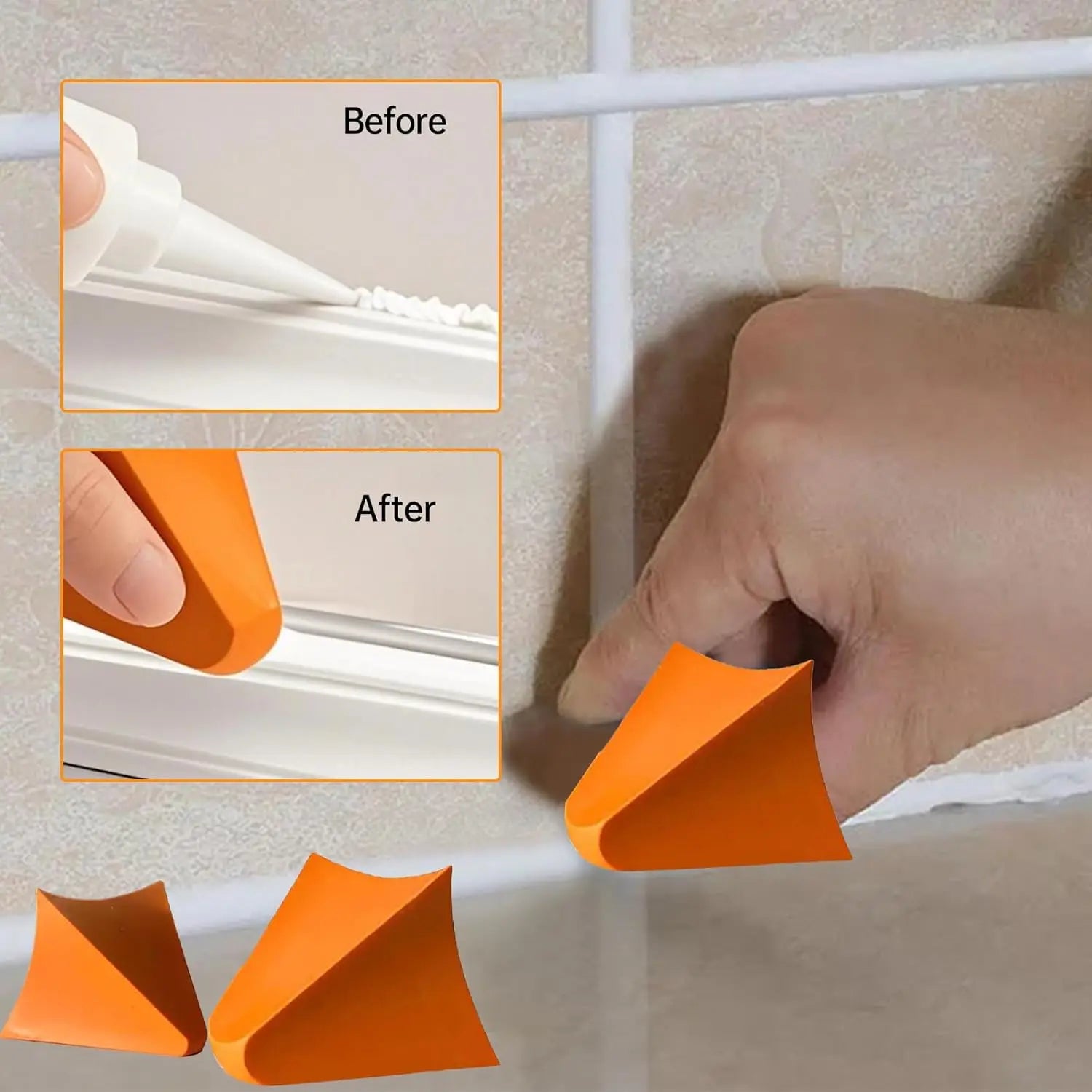 2/4 PCS Caulk Smoothing Tool Multi Edge Reusable Kitchen Bathroom Tile Sink DIY Gap Scraper Sealant Finishing Kit Oasis Select