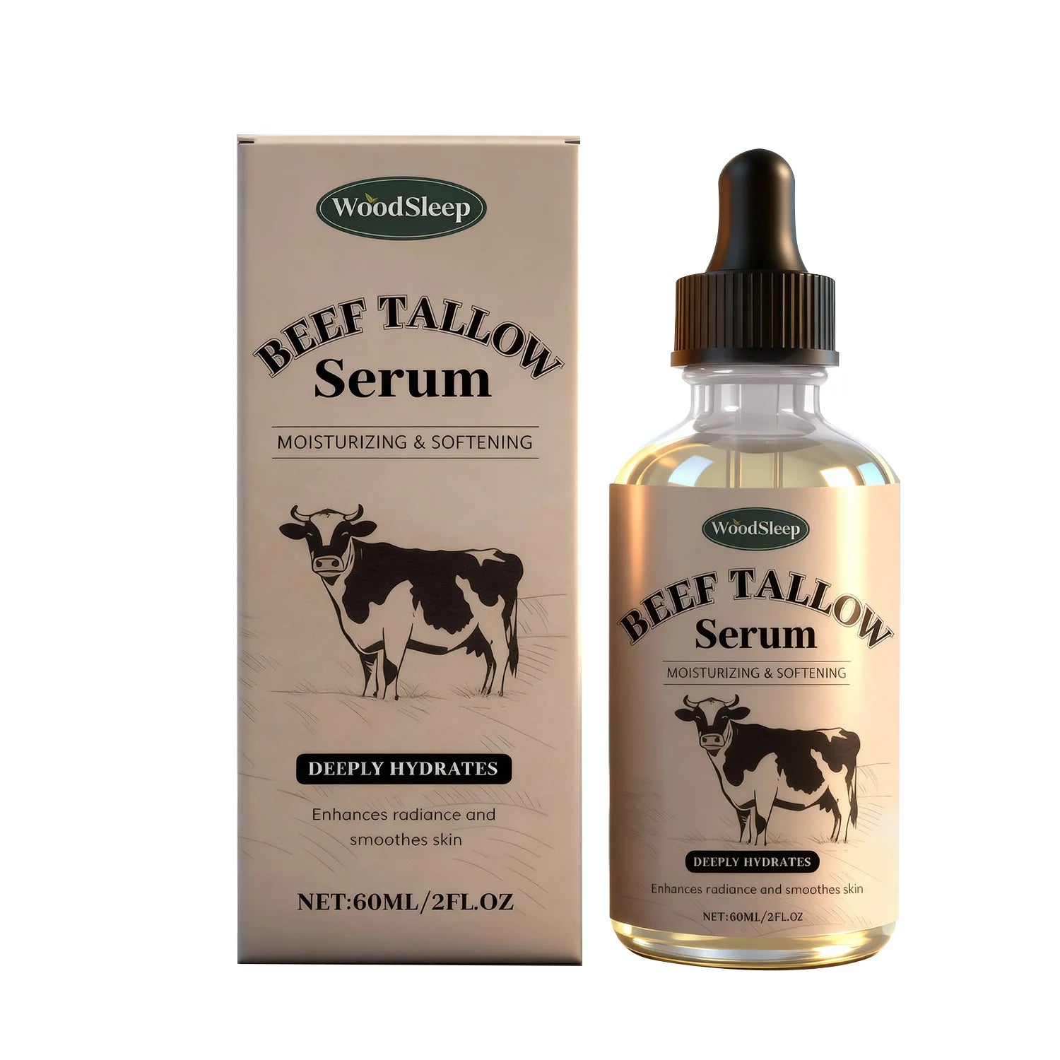 WOODSLEEP Beef Tallow Face Serum – Hydrating & Brightening Face Serum Oasis Select 60ml pcs