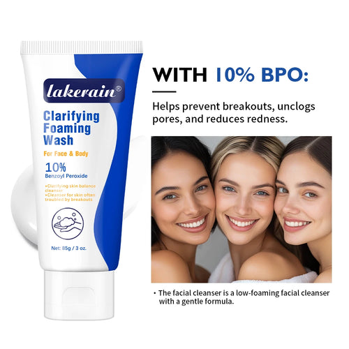 Acne Foaming Wash Benzoyl Peroxide 10% Maximum Antimicrobia Moisturizers reduces redness For Face & Body Skin Care Face Wash Oasis Select