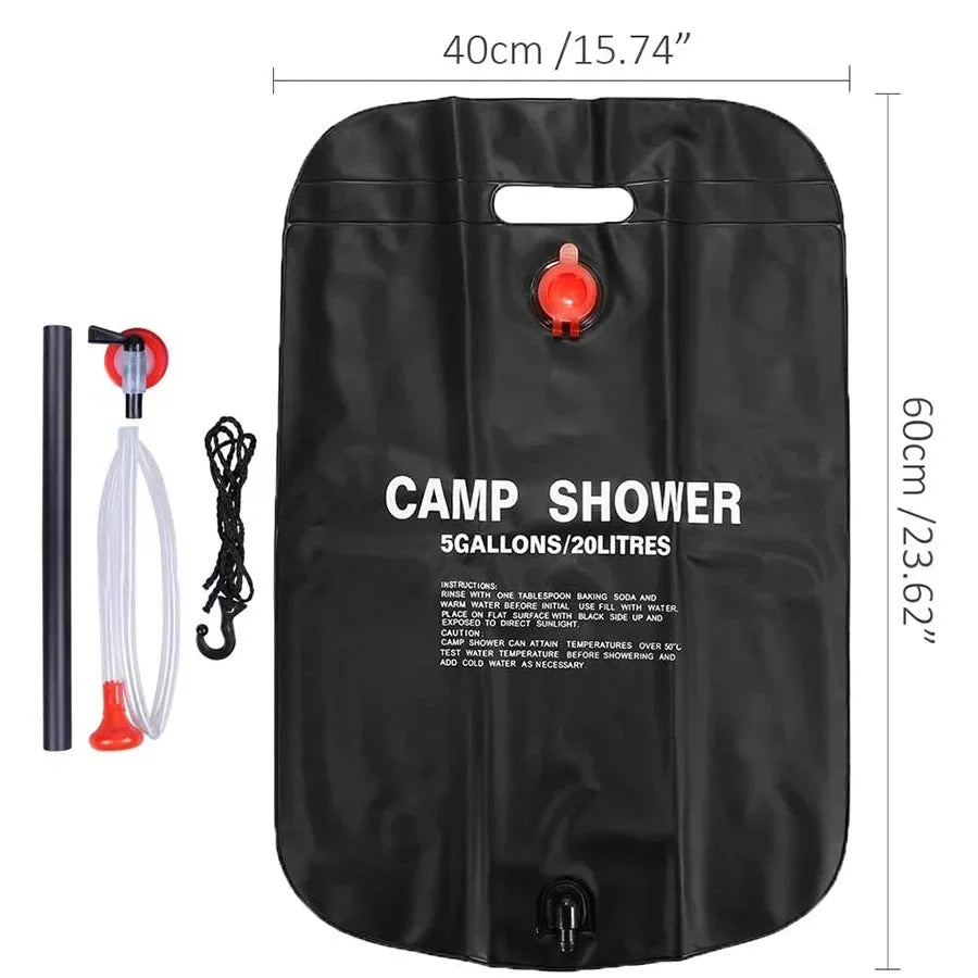 20L Solar Shower Bag – Portable Camping & Outdoor Shower