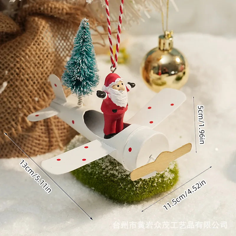 Christmas Ironwork Airplane Pendants Home Iron Handicrafts Snowmen Reindeer Christmas Tree Pendants Oasis Select Style 8