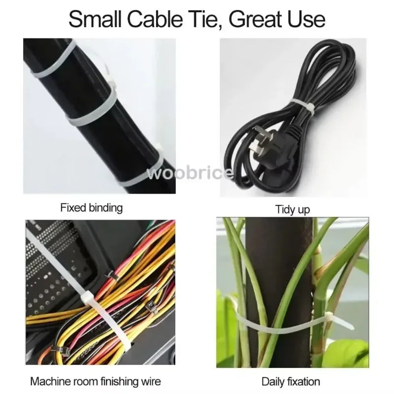 Cable Tie Cable Binder Plastic Ties Outdoor Resistant Zip Ties Multi-Purpose Self-Locking Wraps Management Bundles Oasis Select