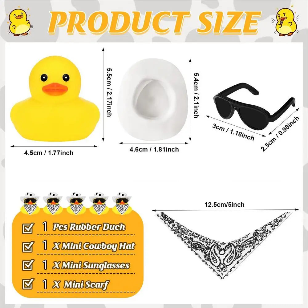 Car Rubber Duck Cowboy Rubber Duck Cool Dashboard Ornament Sunglass Car Duck for Dashboard Toy Car decoration Accessories Oasis Select C