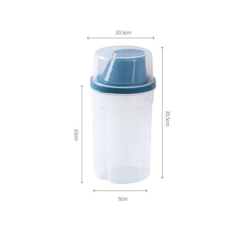 Kitchen Supplies Transparent Plastic Storage Tank Kitchen Storage Tank Sealed Fresh Milk Powder and Grains Storage Tank Oasis Select Blue 1000ML