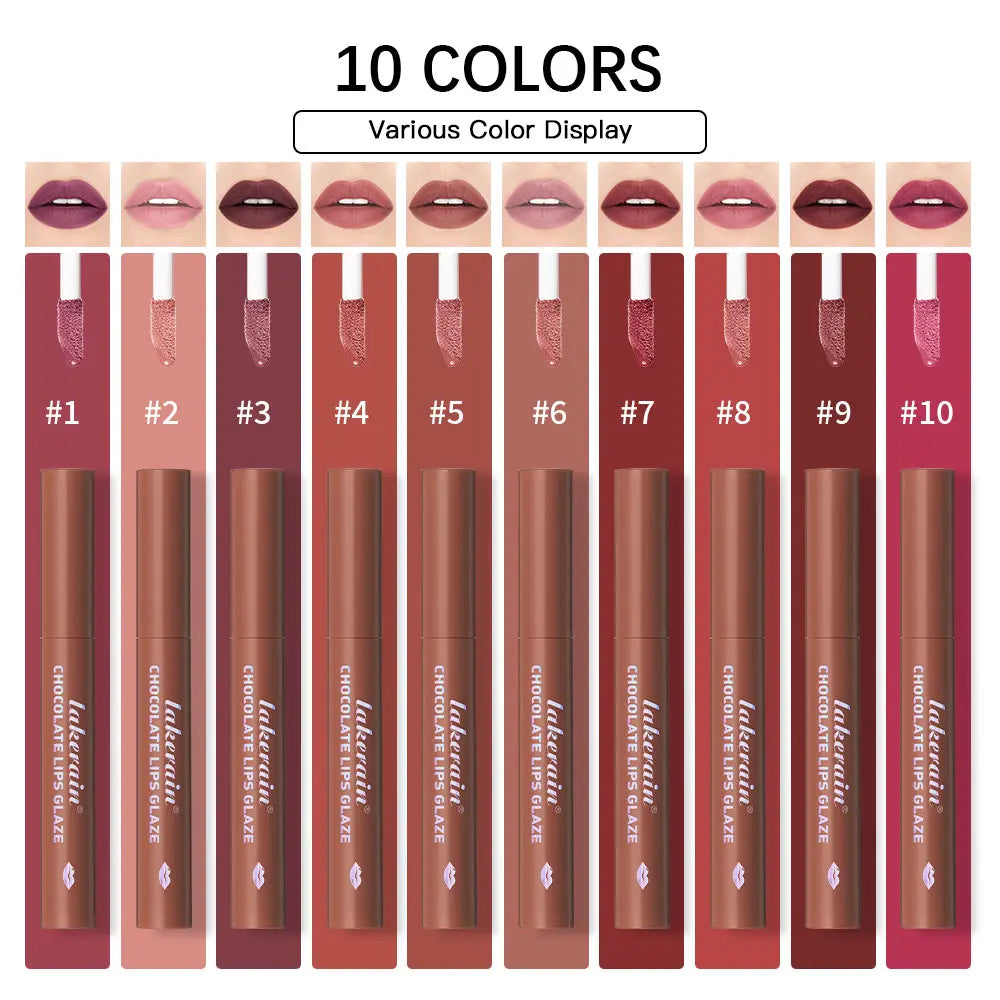 5-Pc Chocolate Matte Lip Gloss Set – Waterproof & Moisturizing Matte Lip Gloss Set Oasis Select