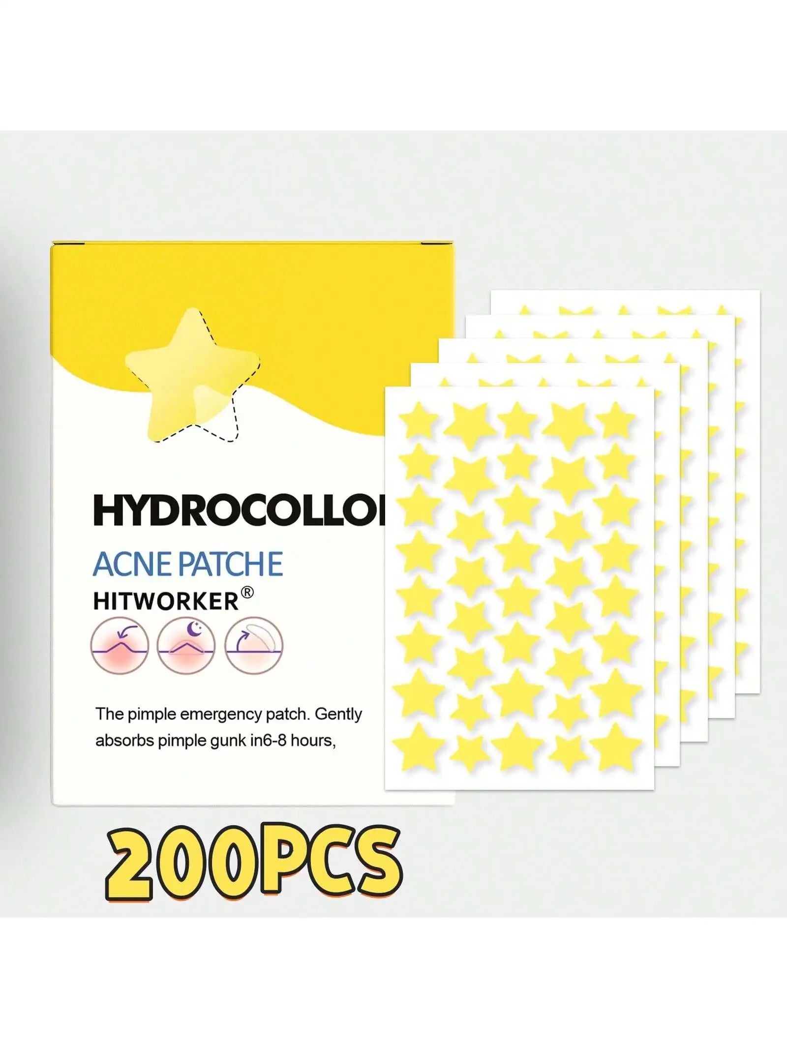 400/200 pieces/box yellow star shaped face acne patch, mild and non irritating hydrogel acne patch, necessary to cover acne Oasis Select 200pcs