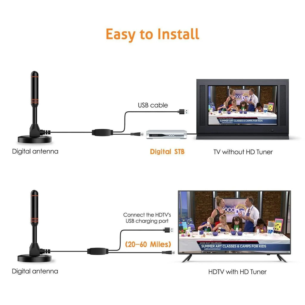 Digital TV antenna indoor ground wave antenna extended sucker dvb-t2 antenna with amplifier Oasis Select